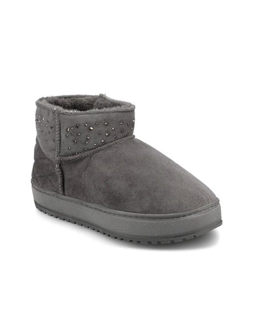 Journee Collection Black Tarla Bootie Slipper
