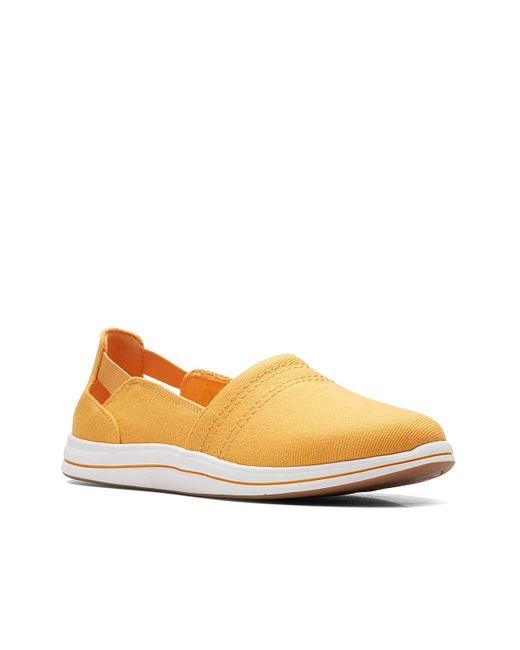 Clarks Canvas Breeze Step Slip-on in Yellow | Lyst