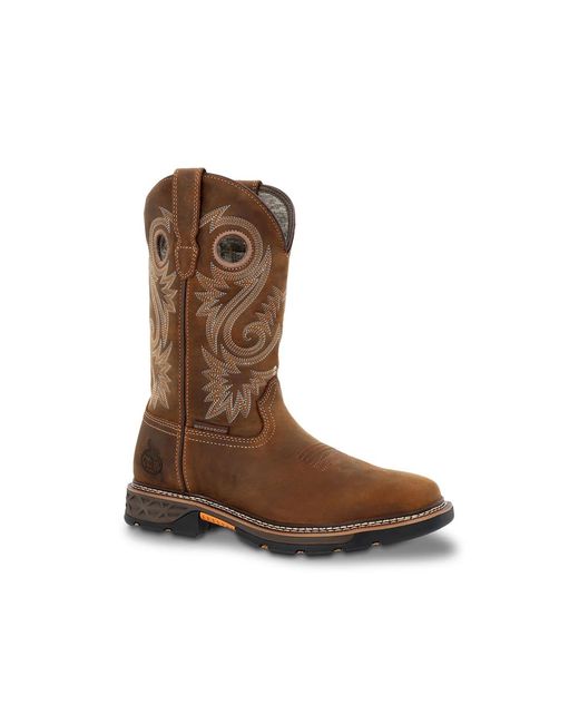 Georgia Boot Brown Carbotec Flx Waterproof Western Work Boot for men