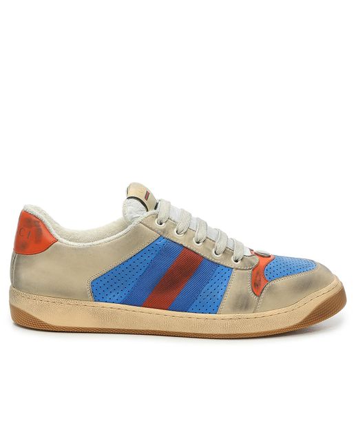 Gucci Sneakers Brown, Orange, and Blue