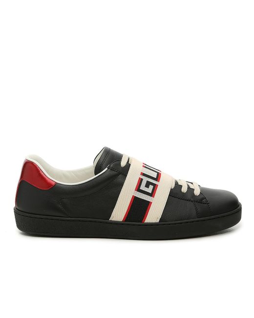 gucci ace sneakers mens black