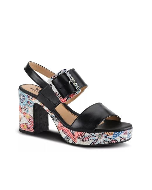 Spring Step Black Azucar Platform Sandal