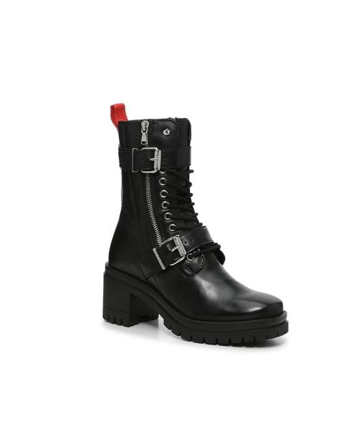 Charles David Black Clout 2 Platform Combat Boot