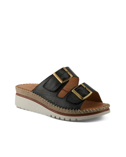 Spring Step Black Minisia Wedge Sandal