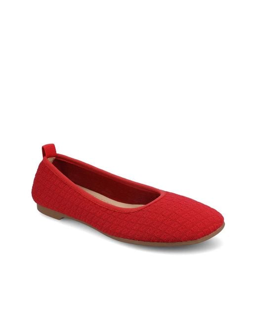Journee Collection Red Aria Ballet Flat
