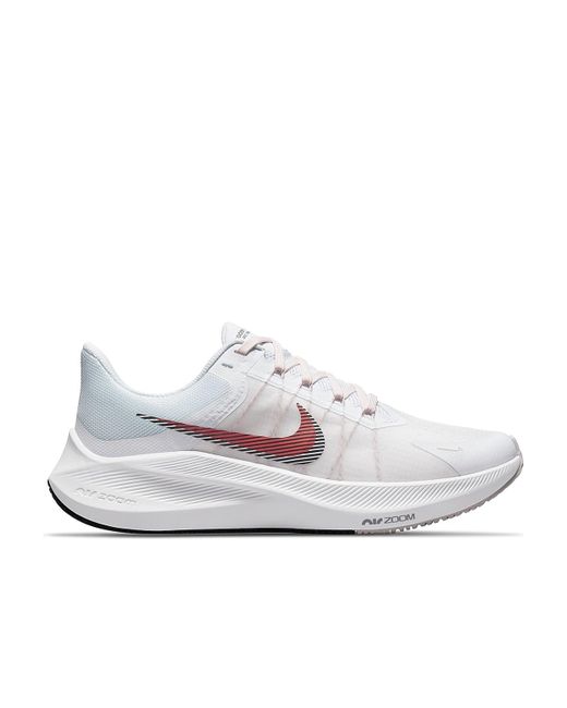 Nike Zoom Winflo 8 Running Shoe in White/Orange (White) - Lyst