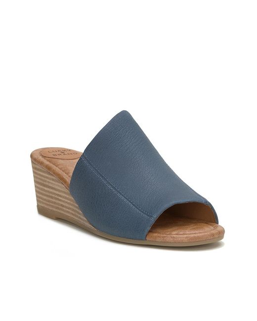 Lucky Brand Blue Malenka Wedge Sandal