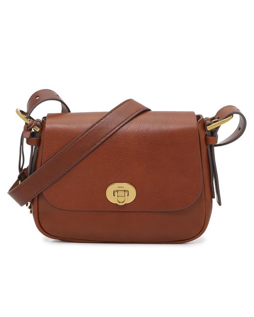 Fossil Harper Leather Crossbody in Brown Lyst