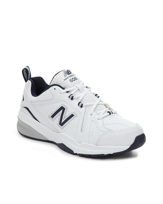 New Balance White 608 V5 Medium/X-Wide Walking Shoes for men