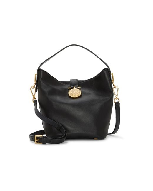 Vince Camuto Black Ezrah Leather Hobo Bag
