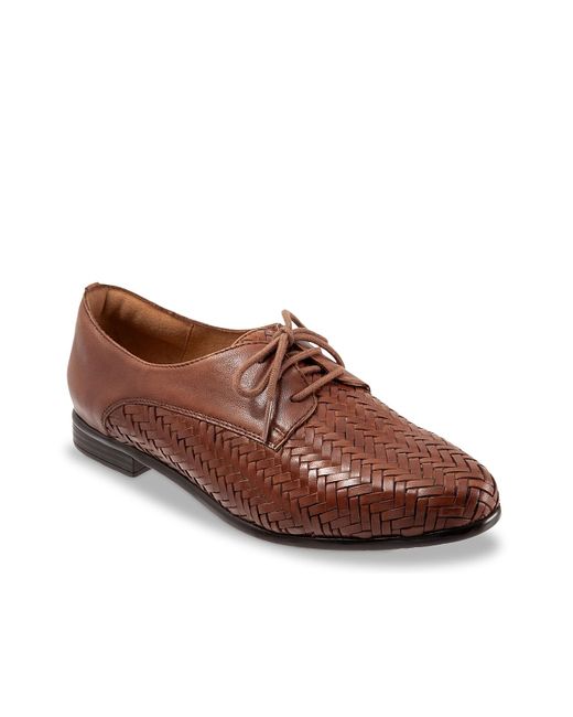Trotters Leather Lizzie Herringbone Oxford In Brown Lyst