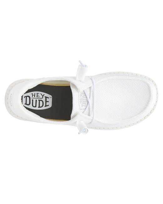 Hey Dude White Wendy Funk Mono Slip-on Sneaker