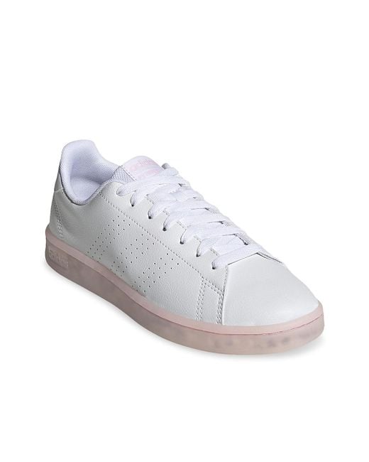 adidas Synthetic Advantage Eco Sneaker in White/Pink (White) | Lyst