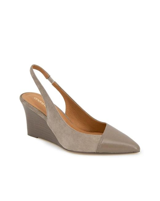 Andre Assous Brown Laina Wedge Pump