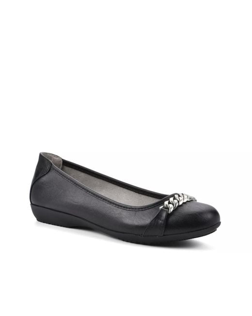 White Mountain Black Charmed Ballet Flat