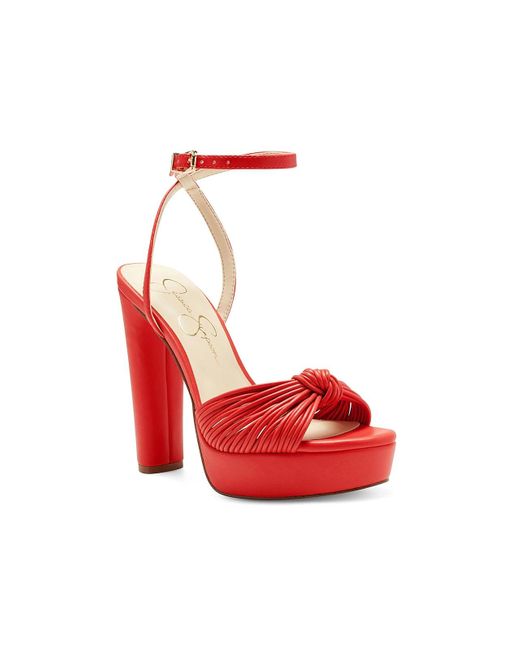 Jessica Simpson Synthetic Immie Platform Sandal in Red | Lyst