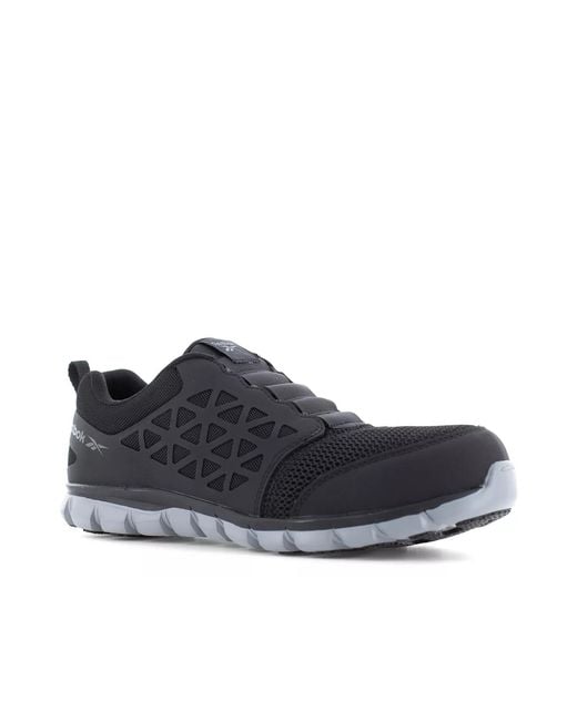 Reebok Black Sublite Cushion Composite Toe Work Slipon for men