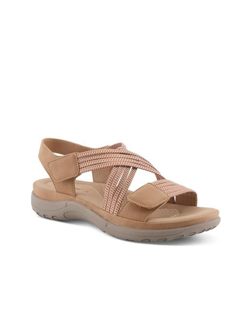 Flexus by Spring Step Brown Crossbeam Wedge Sandal