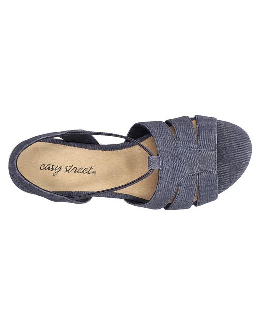 Easy Street Synthetic Yesenia Espadrille Wedge Sandal in Navy (Blue) | Lyst