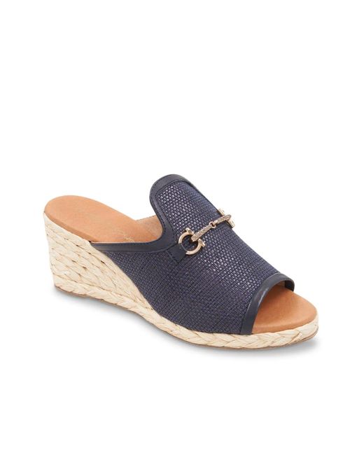 Andre Assous Blue Nomi Wedge Sandal