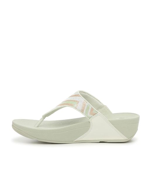 Fitflop White Lulu Sequin Wedge Sandal