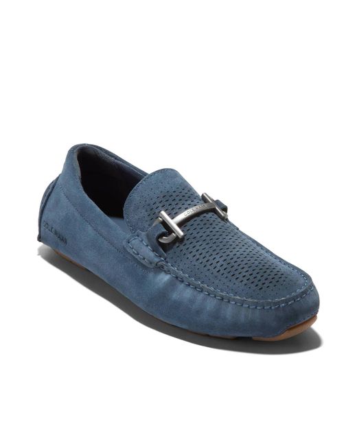 Cole Haan Blue Grand Laser Bit Loafer for men