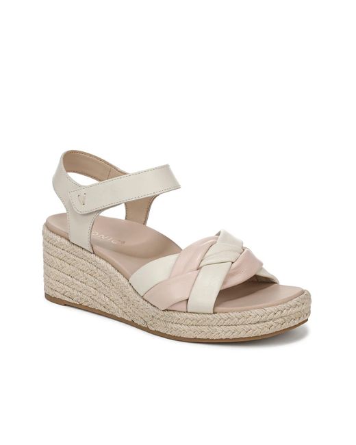 Vionic White Wide Width Saratoga Espadrille Wedge Sandal