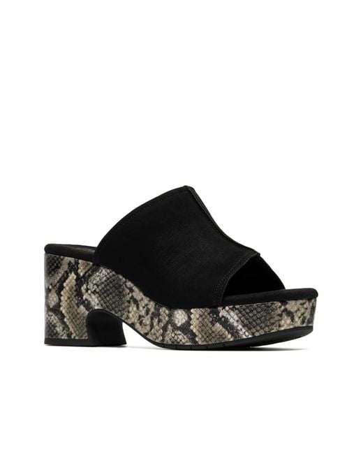Clarks Black Nerisa Vine Platform Sandal