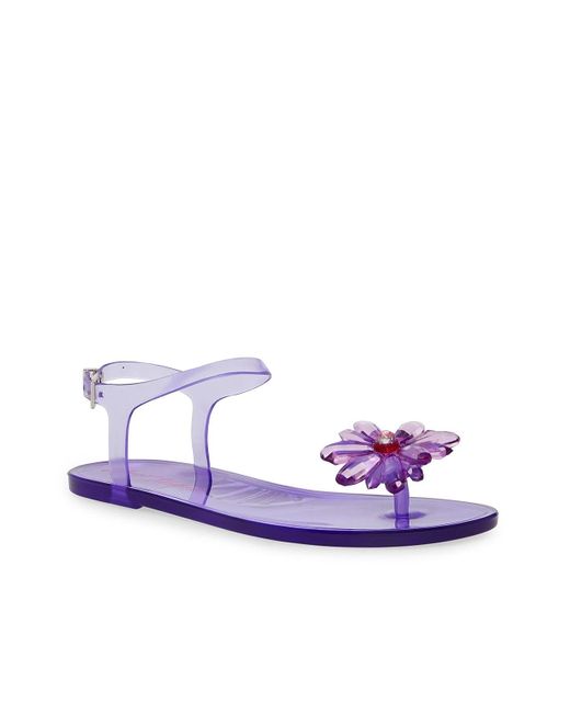 Betsey Johnson Synthetic Tabby Sandal in Purple Floral Print (Purple) | Lyst
