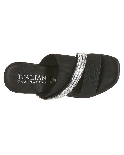 Italian Shoemakers Black Boom Wedge Sandal