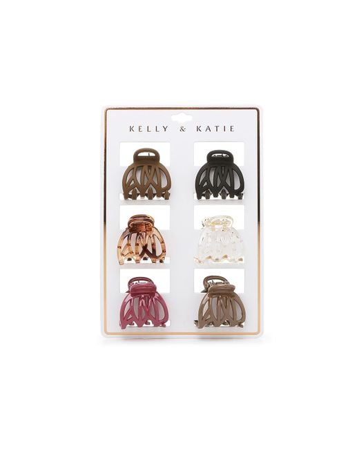 Kelly & Katie Black Open Weave Hair Clip Set