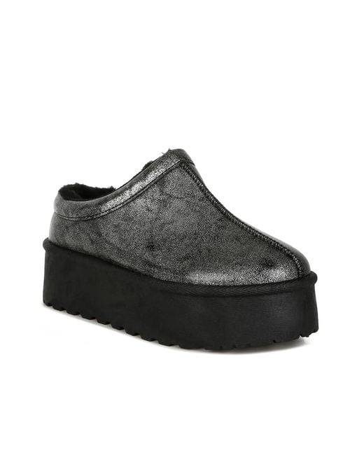 LONDON RAG Lottys Platform Slipper in Black | Lyst