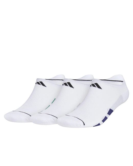 Adidas White All Day Training No Show Socks 3 Pack for men