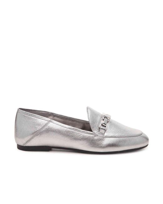 michael kors silver loafers