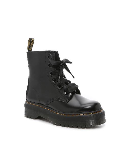 Dr. Martens Leather Molly Platform Boot in Black | Lyst