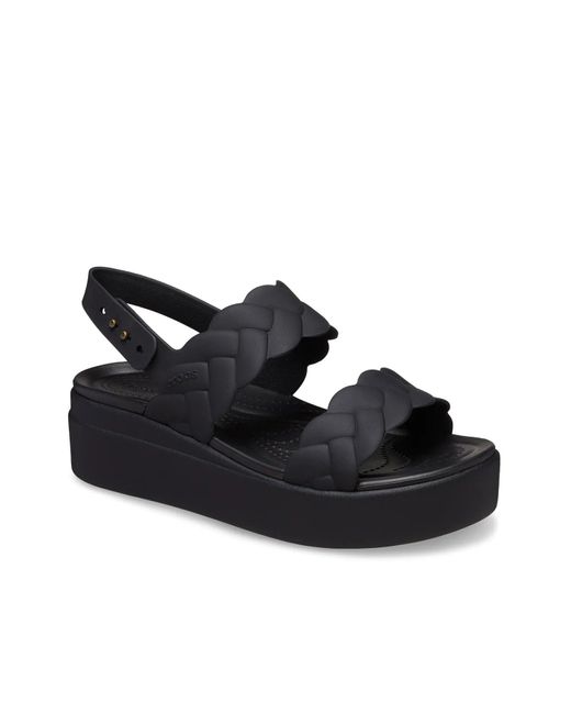 CROCSTM Black Brooklyn Wedge Sandal