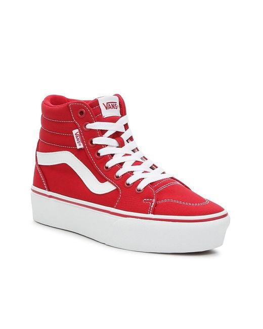 Vans Canvas Filmore Hightop Platform Sneaker in Red Lyst