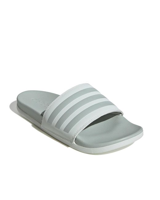 Adidas Green Adilette Comfort Stripes Slide Sandal