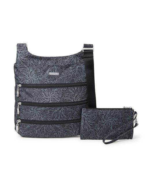 Baggallini Big Zipper Crossbody Bag in Midnight Blossom (Black) Lyst
