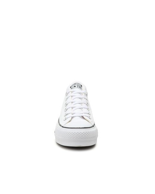 converse white ox lift platform trainers