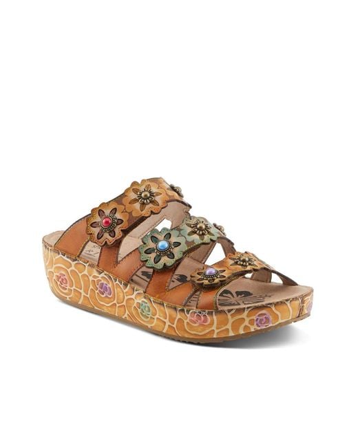 L'ARTISTE Brown Cuddlecake Wedge Sandal