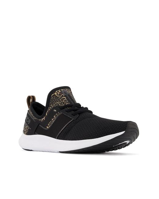 New Balance Lace Nergize Sport V1 Sneaker in Black Leopard Print (Black