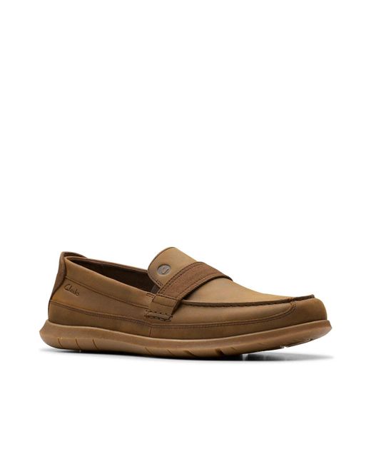Clarks Brown Flexway Band Loafer for men