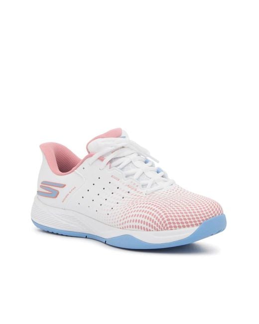 Skechers White Hands Free Slipins Relaxed Fit Viper Court Reload Pickleball Sneaker