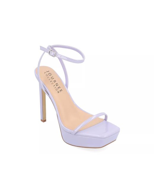 Journee Collection Telilah Platform Sandal in White | Lyst