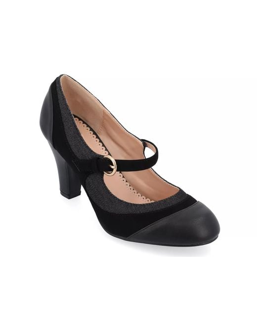 Journee Collection Black Siri Pump