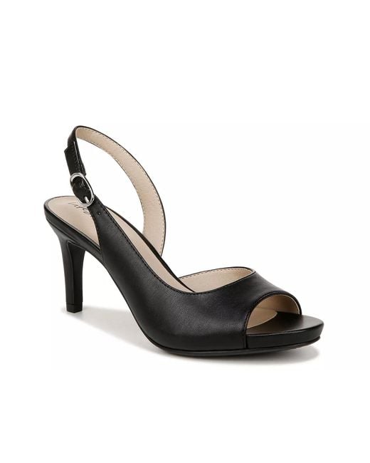 LifeStride Black Teller 2 Slingback Peep Toe Pumps