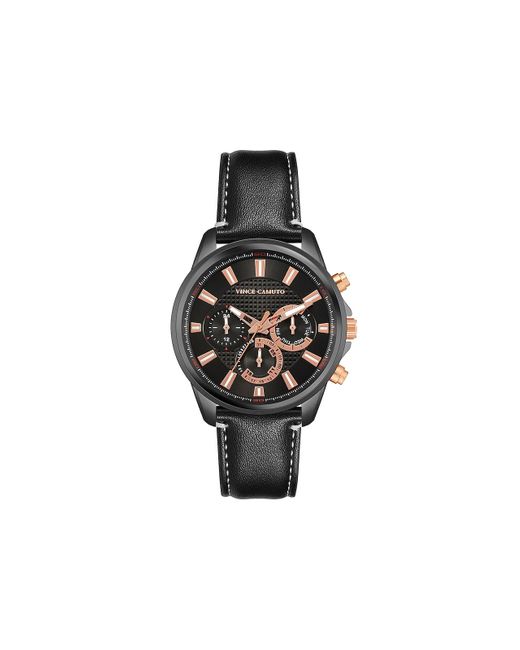 Vince Camuto Polished Stainless Steel Watch in Black for Men | Lyst