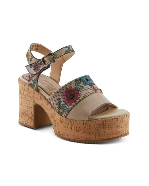 L'ARTISTE Brown Halena Platform Sandal