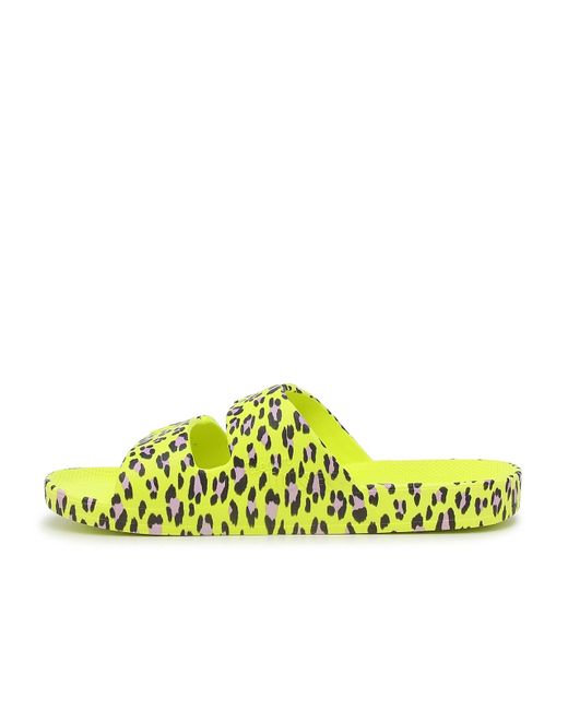 FREEDOM MOSES Yellow Moses Cheetah Slide Sandal